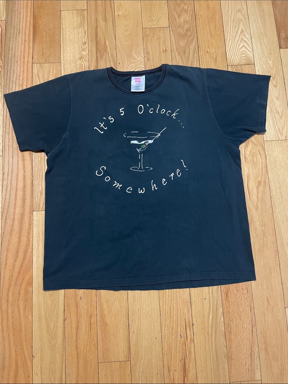 Hanes Black Short-Sleeve Graphic Tee "It's 5 O'clock Somewhere"